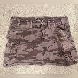 Y2K low rise mini cargo skirt